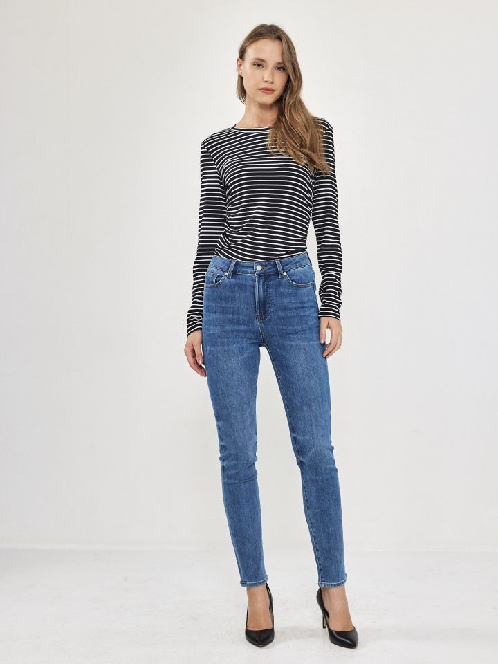 מכנסיים ג’ינס סקיני  PROMO בצבע ג’ינס