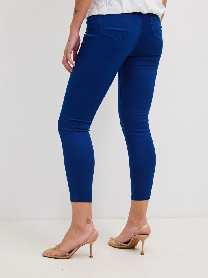 מכנסיים 7/8 כפתורים PROMO בצבע כחול אינדיגו