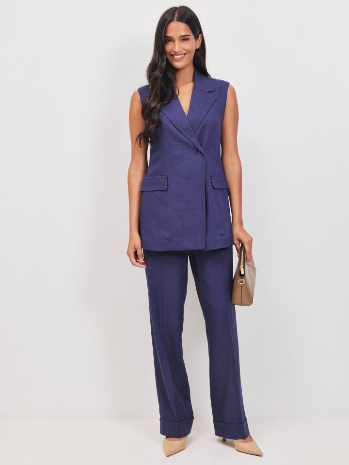 מכנסיים מנגטים LIAT בצבע נייבי