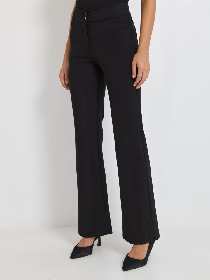 מכנסיים מילנו כפתורים PROMO בצבע שחור