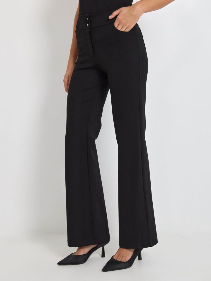 מכנסיים מילנו כפתורים PROMO בצבע שחור