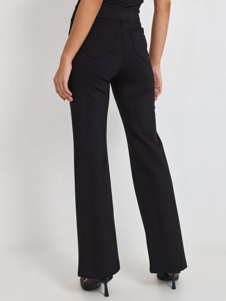 מכנסיים מילנו כפתורים PROMO בצבע שחור