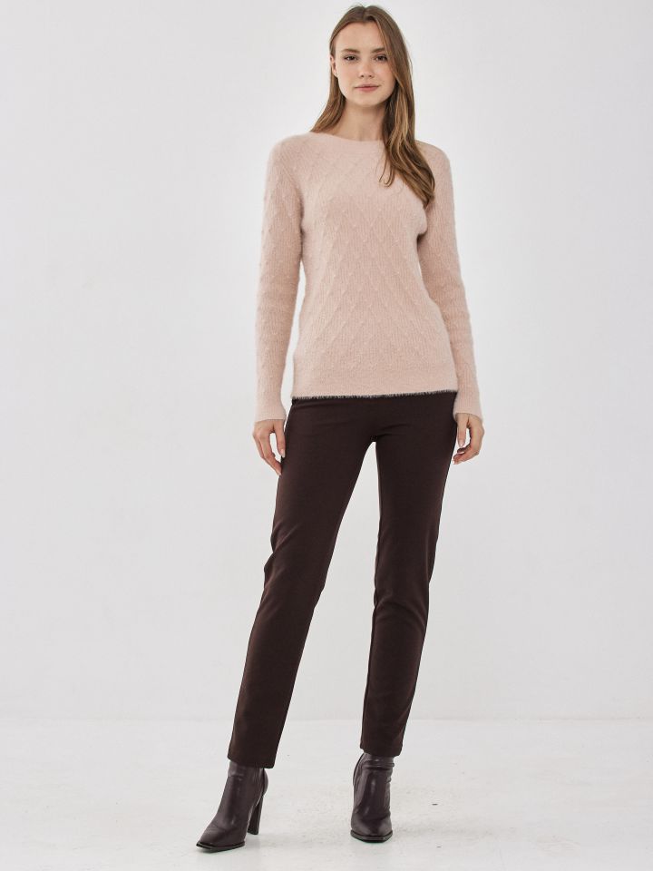 מכנסיים  סקובה דיאגונל גומי בגב בצבע חום