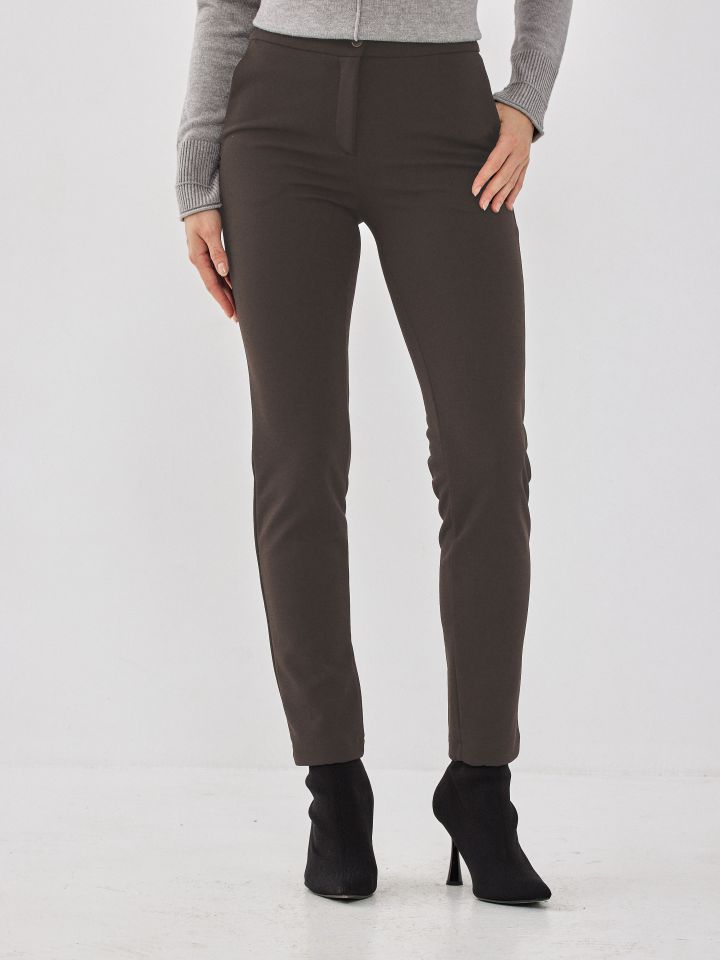 מכנסיים  סקובה דיאגונל גומי בגב בצבע זית