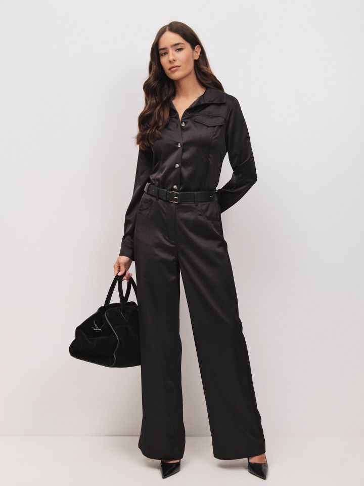 מכנסיים סטן LIAT בצבע שחור