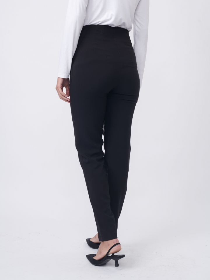 מכנסי שורות כפתורים בצבע שחור