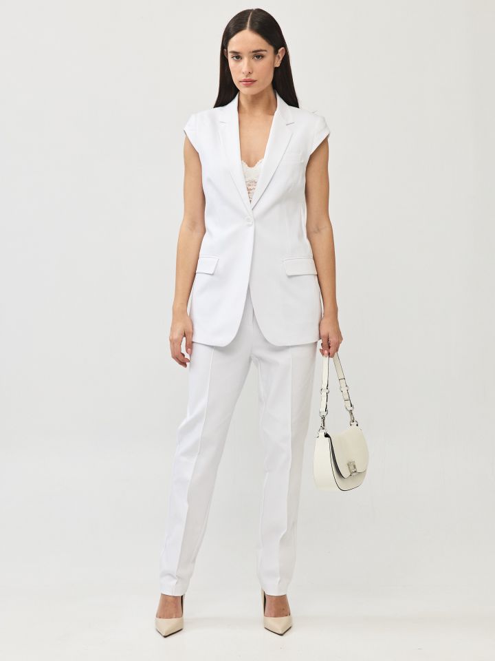 מכנסיים תיפורים ROMI בצבע לבן