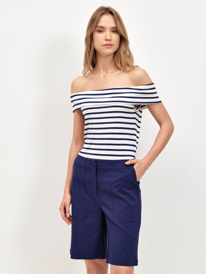 מכנסיים ברך PROMO בצבע כחול אינדיגו