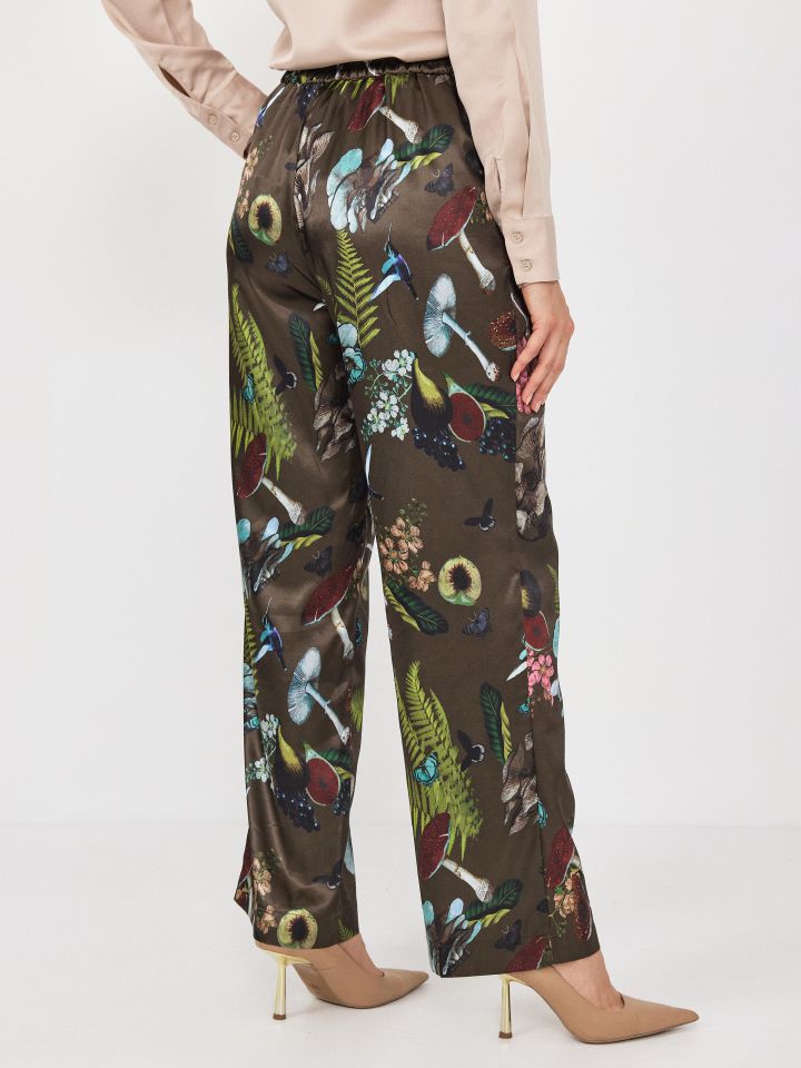 מכנסיים דפוס סטן בצבע חום