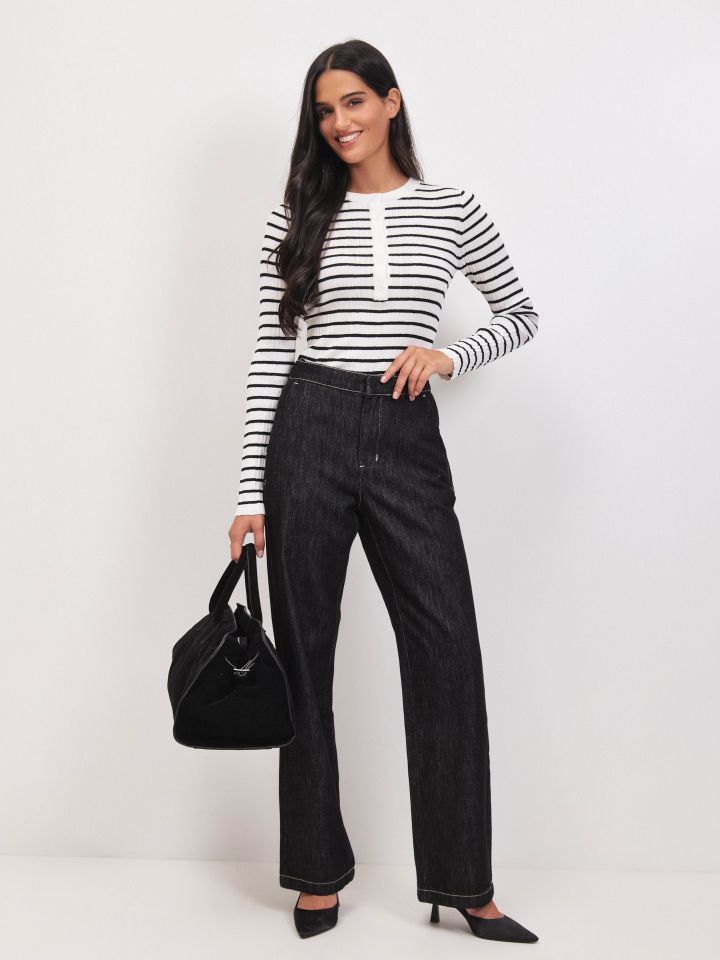 מכנסיים ג’ינס גומי PROMO בצבע ג’ינס שחור