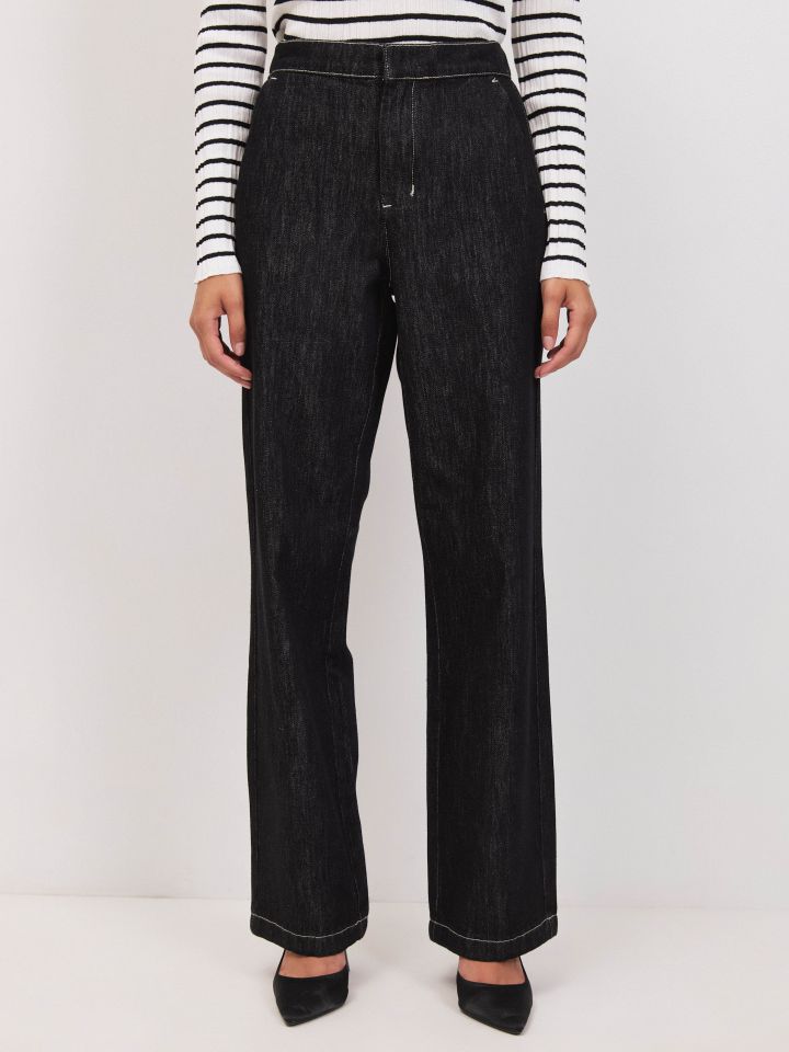 מכנסיים ג’ינס גומי PROMO בצבע ג’ינס שחור