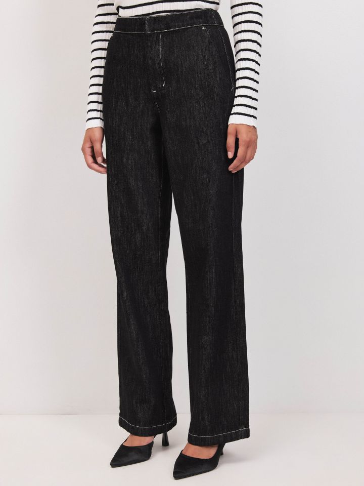 מכנסיים ג’ינס גומי PROMO בצבע ג’ינס שחור