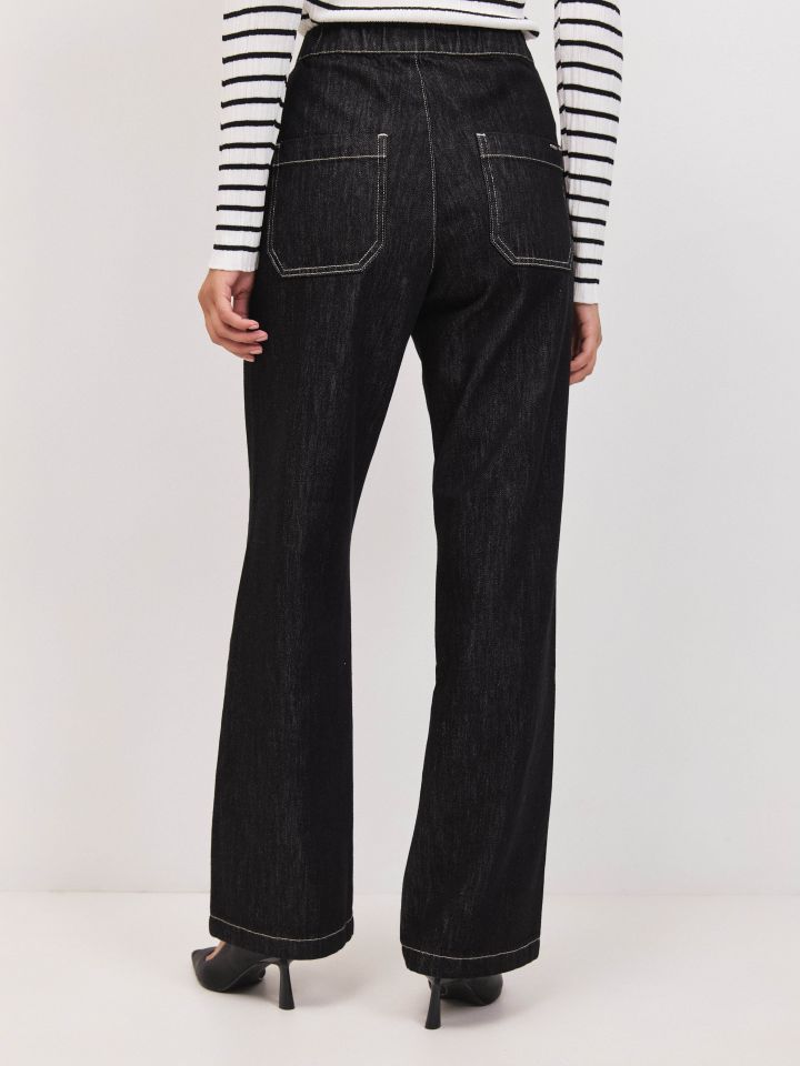 מכנסיים ג’ינס גומי PROMO בצבע ג’ינס שחור