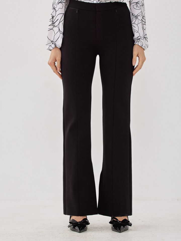 מכנס מילנו כיסי רוכסן + שליץ בצבע שחור