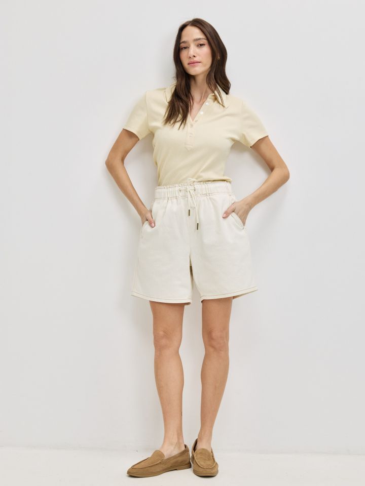 מכנסיים דריל שורט PROMO בצבע שמנת