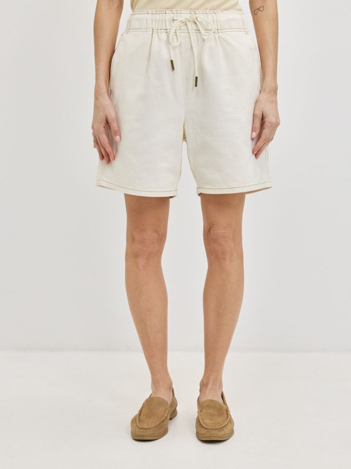 מכנסיים דריל שורט PROMO בצבע שמנת