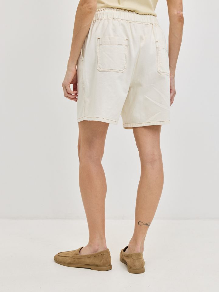 מכנסיים דריל שורט PROMO בצבע שמנת