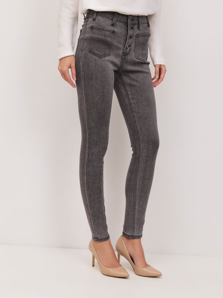 מכנסיים ג’ינס סקיני PROMO בצבע ג’ינס אפור