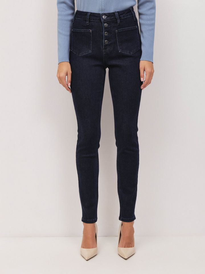 מכנסיים ג’ינס סקיני PROMO בצבע ג’ינס כהה