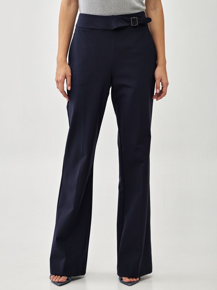 מכנסיים אבזם צד בצבע נייבי