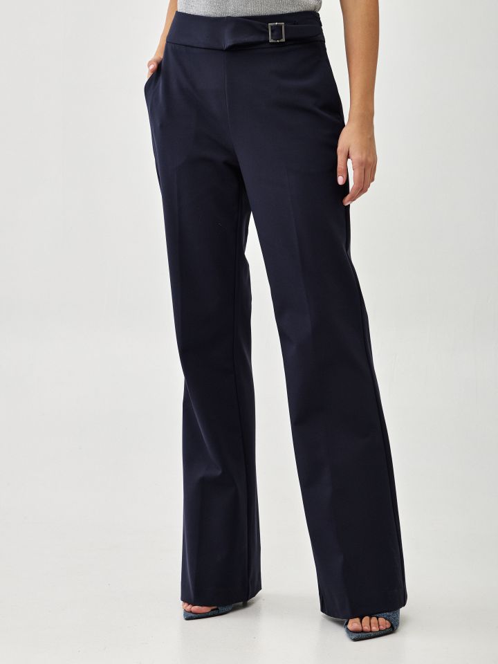 מכנסיים אבזם צד בצבע נייבי