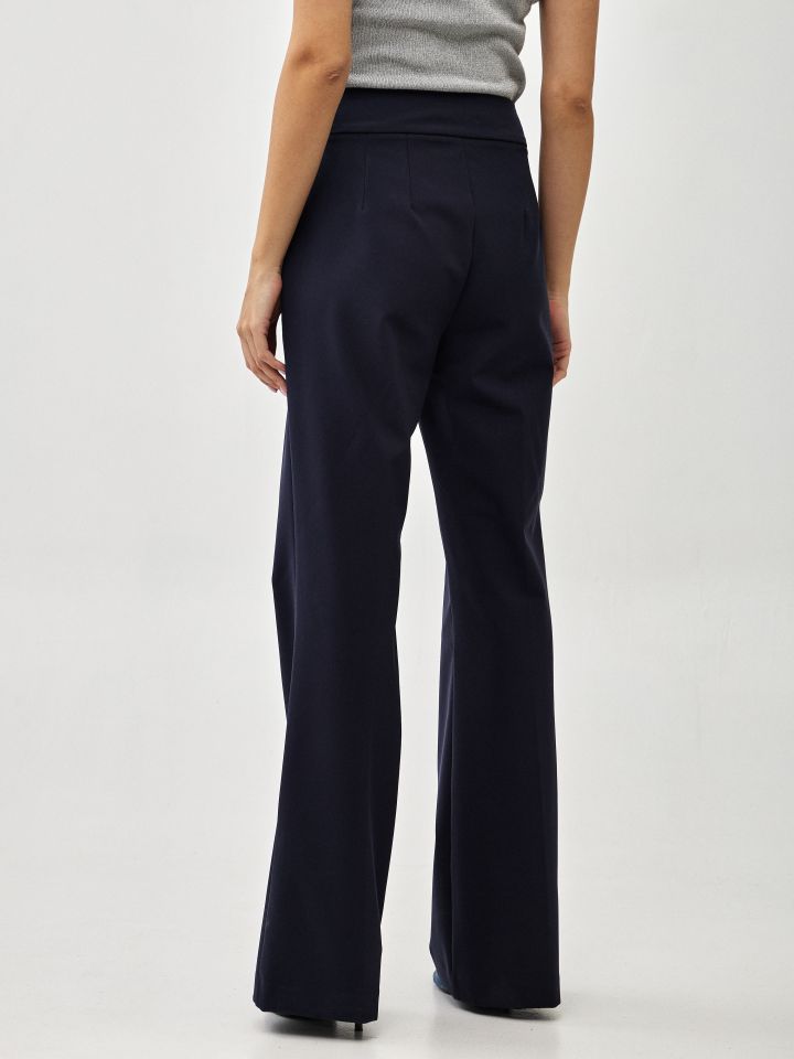 מכנסיים אבזם צד בצבע נייבי