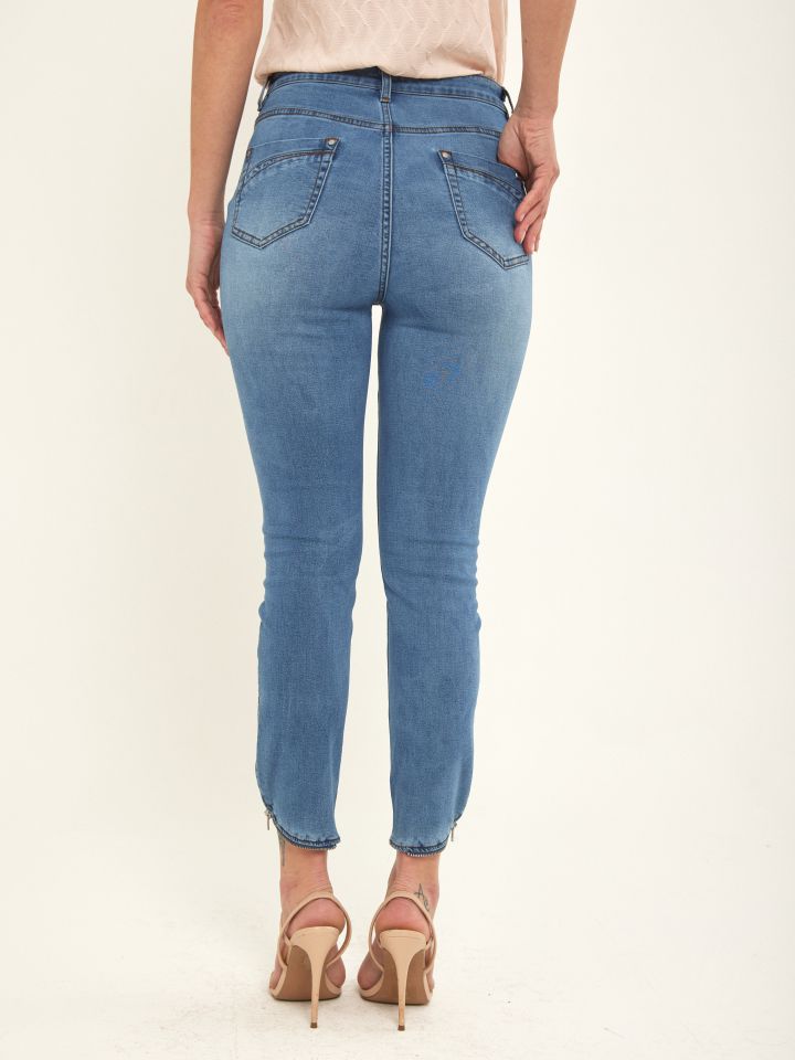 מכנסי ג’ינס רוכסנים PROMO בצבע ג’ינס בהיר