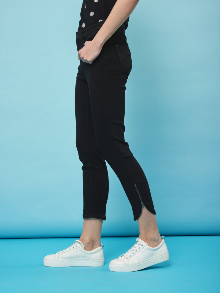 מכנסי ג’ינס רוכסנים PROMO בצבע ג’ינס שחור