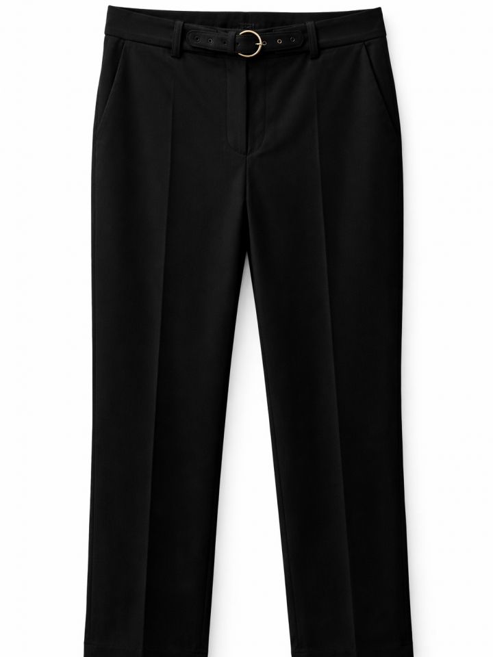 מכנסיים גומי אבזם בצבע שחור