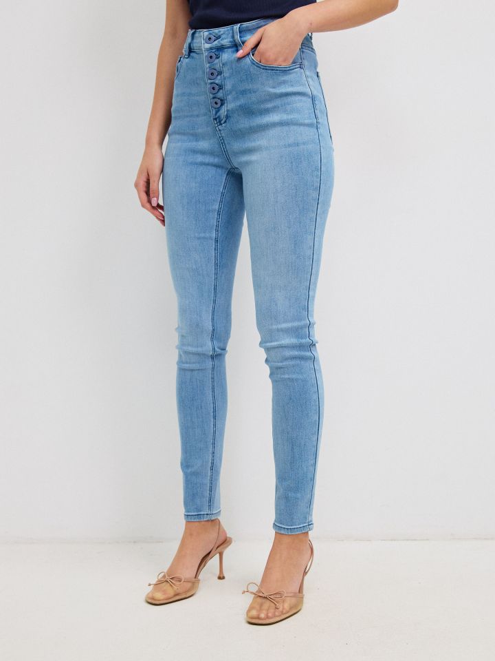 מכנסיים גינס סקיני PROMO בצבע ג’ינס בהיר