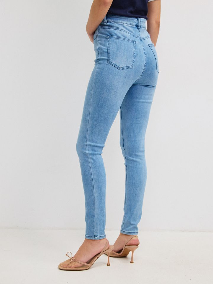 מכנסיים גינס סקיני PROMO בצבע ג’ינס בהיר