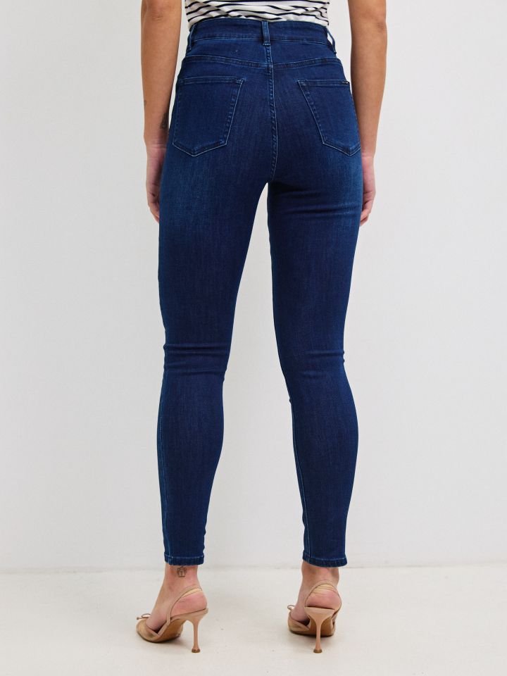 מכנסיים גינס סקיני PROMO בצבע ג’ינס כהה