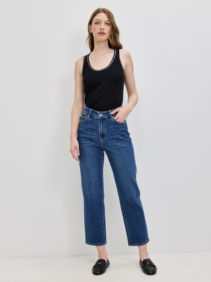 מכנסיים ג’ינס  7/8 PROMO בצבע ג’ינס