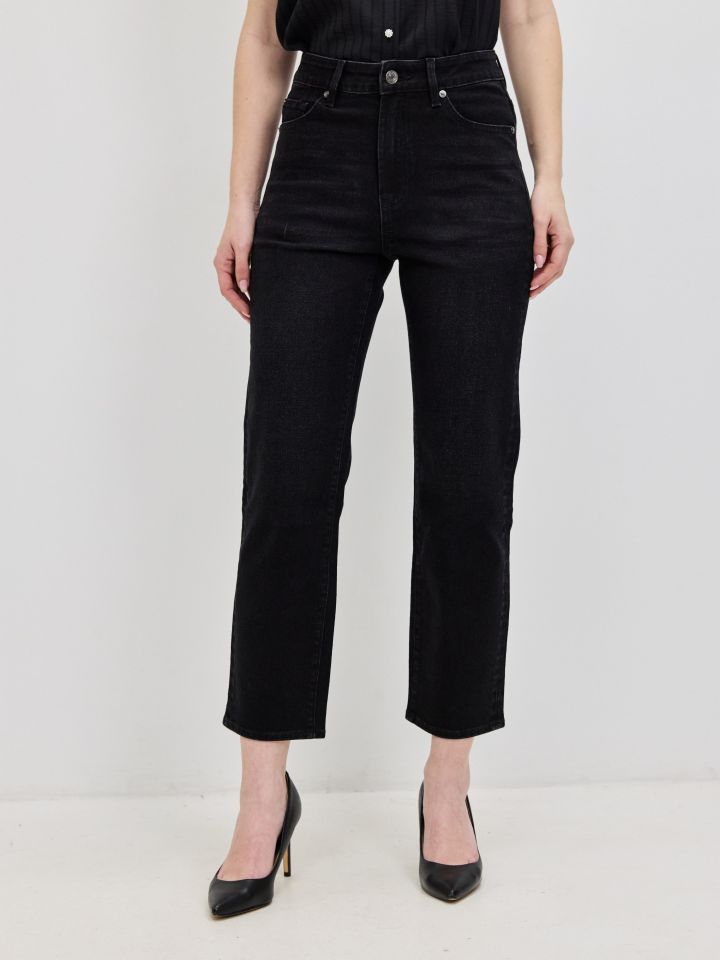 מכנסיים ג’ינס  7/8 PROMO בצבע ג’ינס שחור