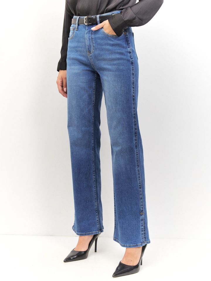 מכנסיים גינס שליץ צד PROMO בצבע ג’ינס