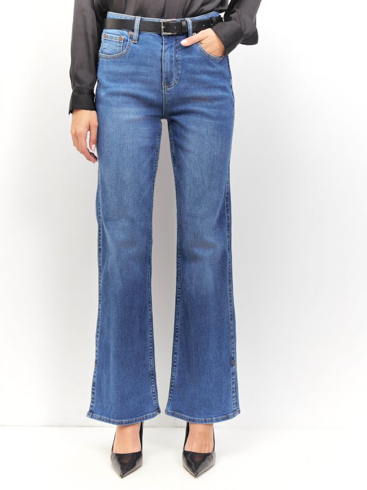 מכנסיים גינס שליץ צד PROMO בצבע ג’ינס