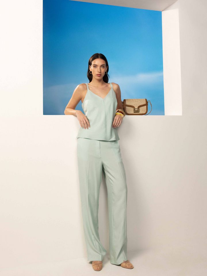 מכנסיים מראה  פישתן PROMO בצבע ירוק