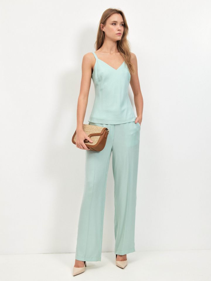 מכנסיים מראה  פישתן PROMO בצבע ירוק