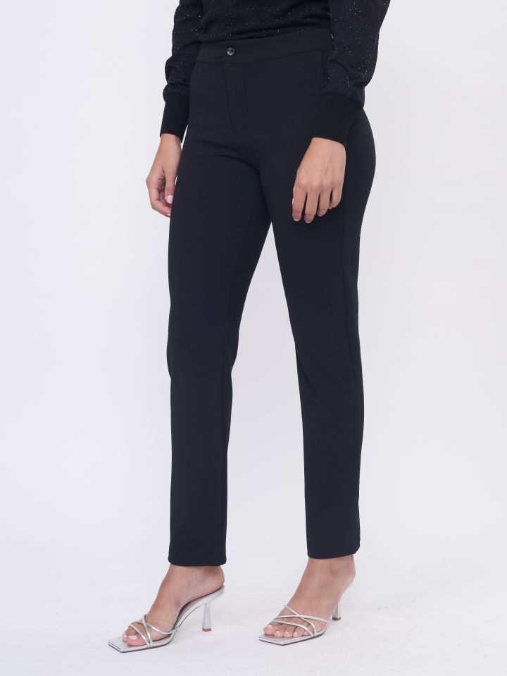 מכנסי סקובה גומי בגב בצבע שחור