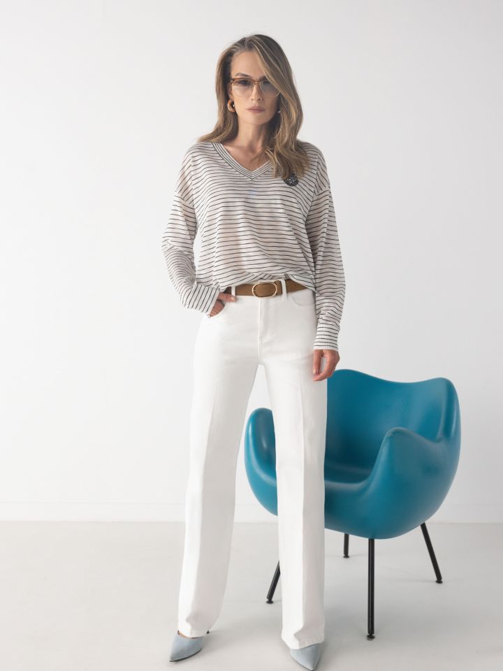 מכנסיים דריל ROMI PROMO בצבע לבן