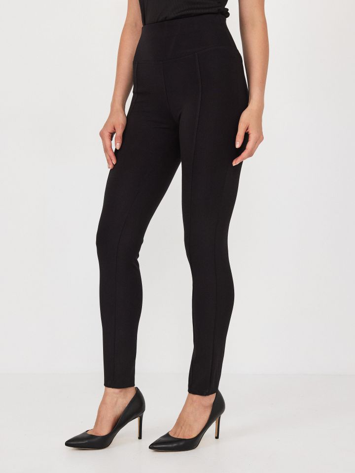 מכנסיים טייץ חגורה רחבה בצבע שחור