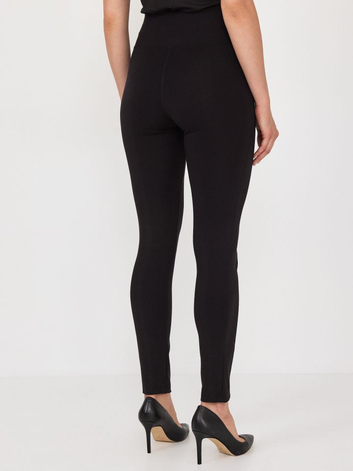 מכנסיים טייץ חגורה רחבה בצבע שחור