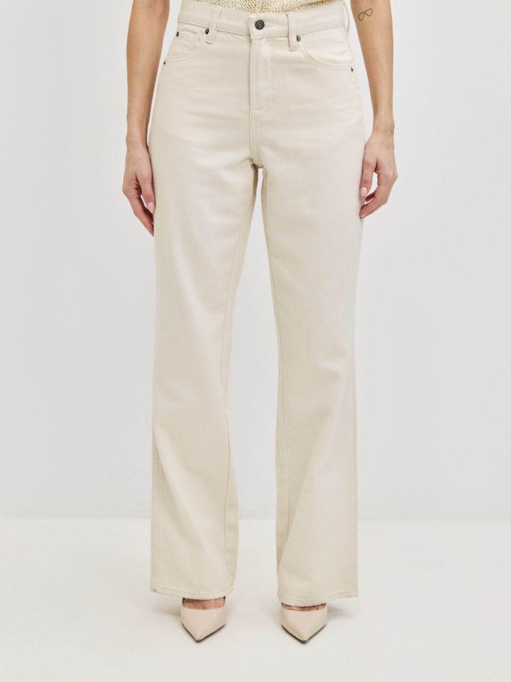 מכנסיים דיאגונל מתרחב בצבע בייז’