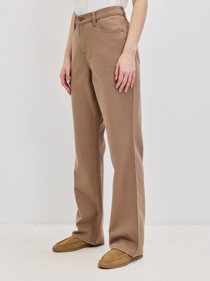 מכנסיים דיאגונל מתרחב בצבע שוקו