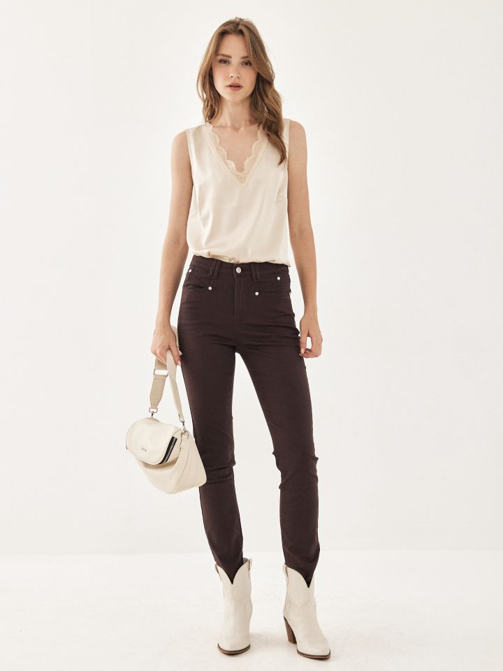 מכנסי דריל PROMO בצבע חום