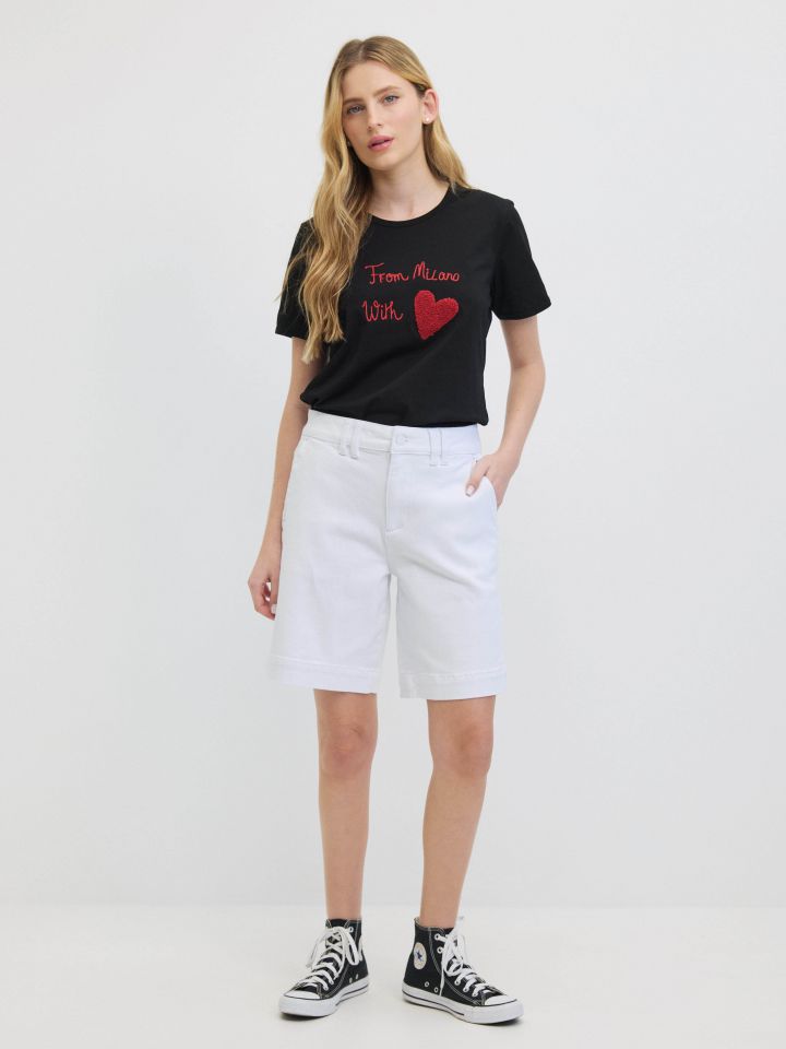 מכנסיים ברך PROMO בצבע לבן