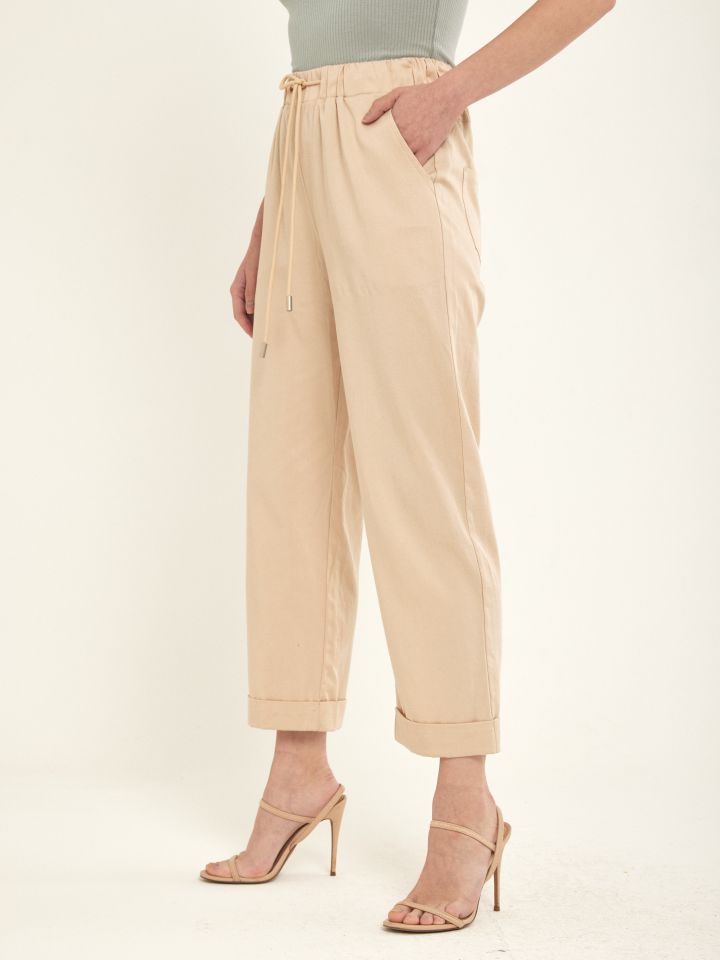 מכנסי שרוך ARIN PROMO בצבע בייז’