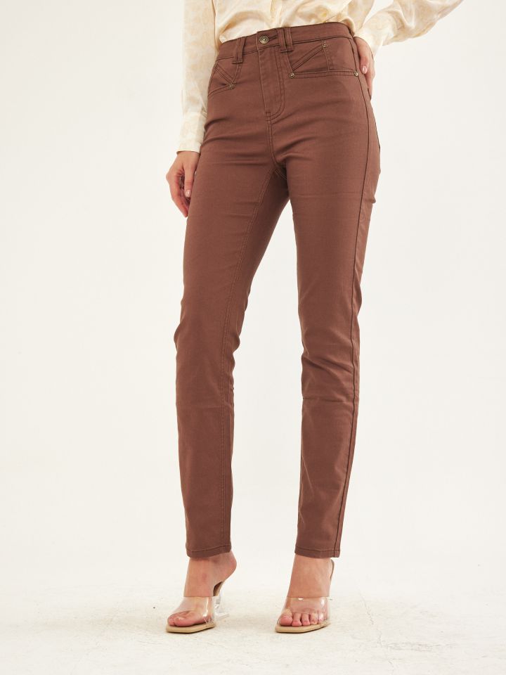 מכנסי דריל PROMO בצבע חום בהיר