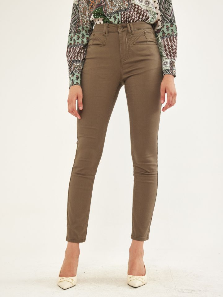 מכנסי דריל PROMO בצבע זית