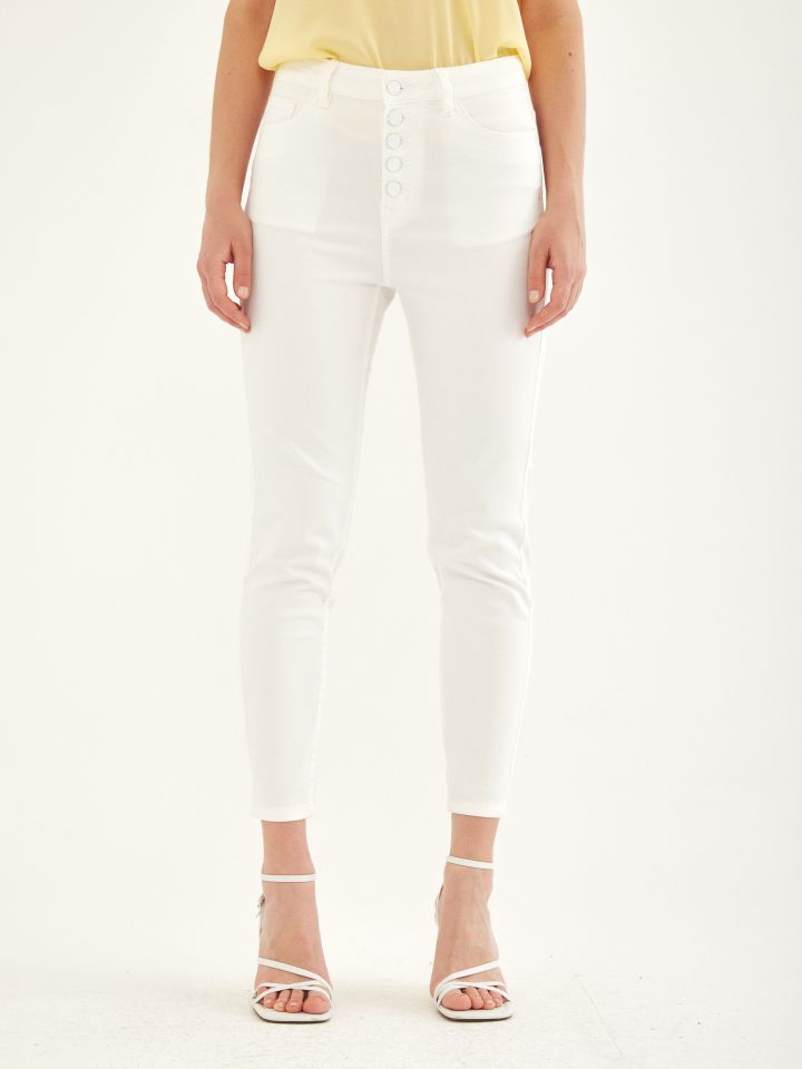 מכנסי דריל 7/8 כפ’ חצוני PROMO בצבע לבן